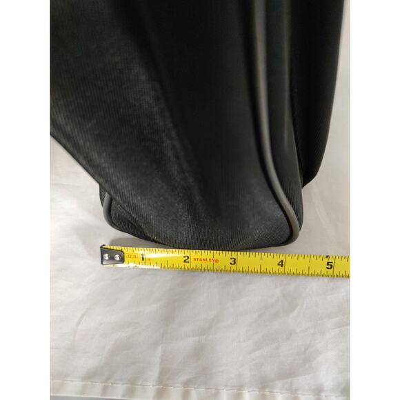 Etienne Aigner Shoulder Bag Purse Black Fabric White Stitch Trim #40132 Clean - Picture 14 of 15